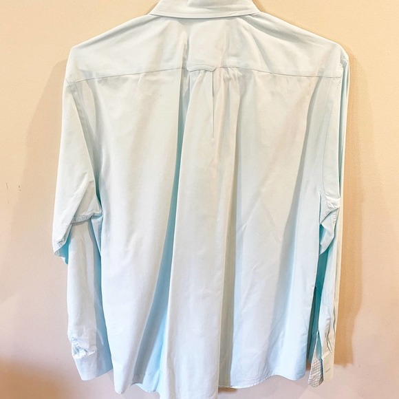 IZOD Blue Button Down Dress Shirt Medium - Picture 4 of 11